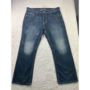 Axe & Crown Mens Straight Fit Denim Jeans W36 L30‎ Cotton Blend Blue Casual